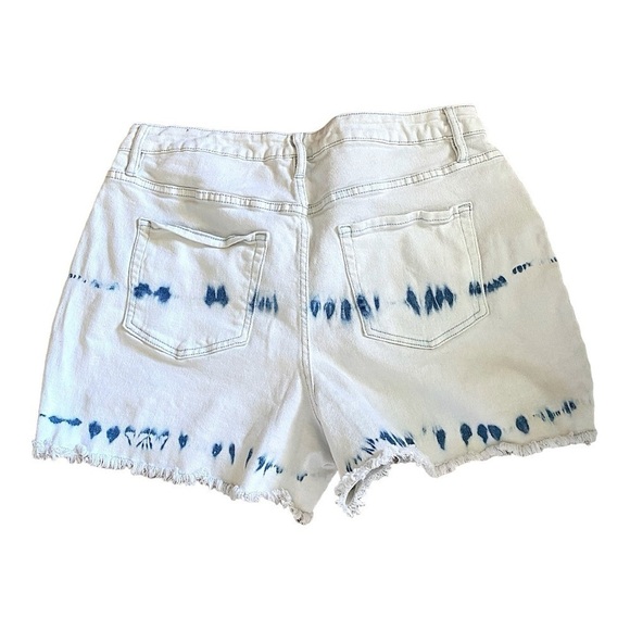 AVA & VIV Tie Dye Cutoff Denim Shorts High Waist Fringe Shorts Women’s Size 14 - Picture 6 of 11